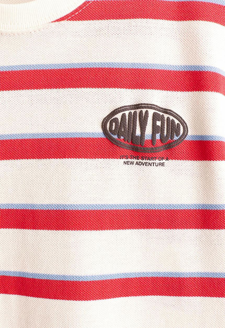 H&M - Printed pique T-shirt - red/daily fun