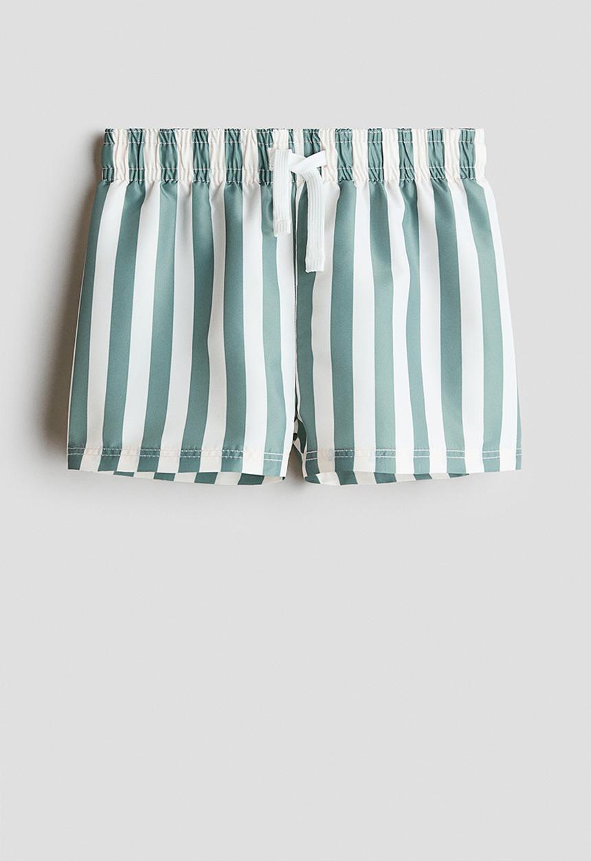 H&M - Patterned swim shorts - dark turquoise/striped