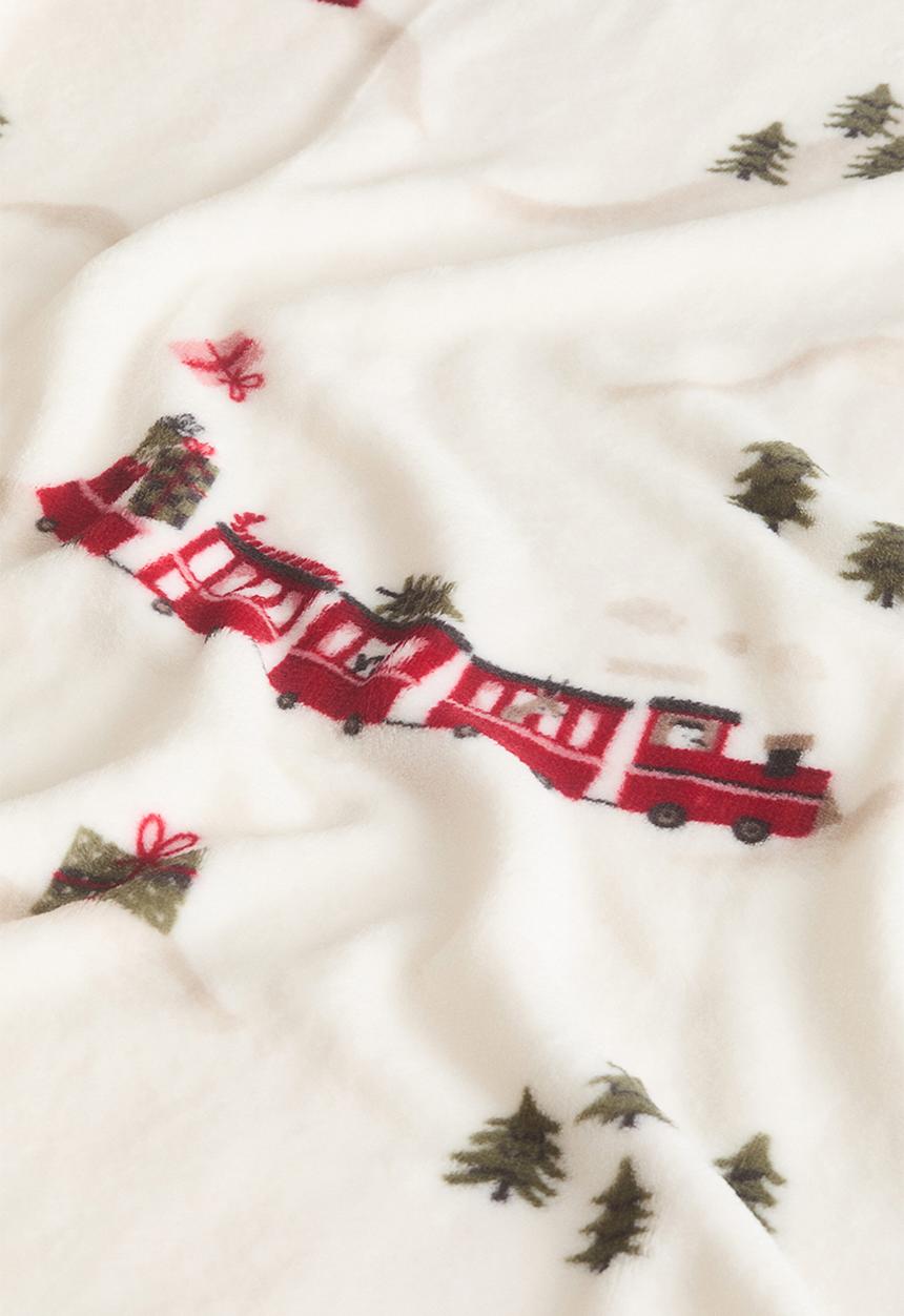 H&M - Patterned fleece blanket - cream/patterned