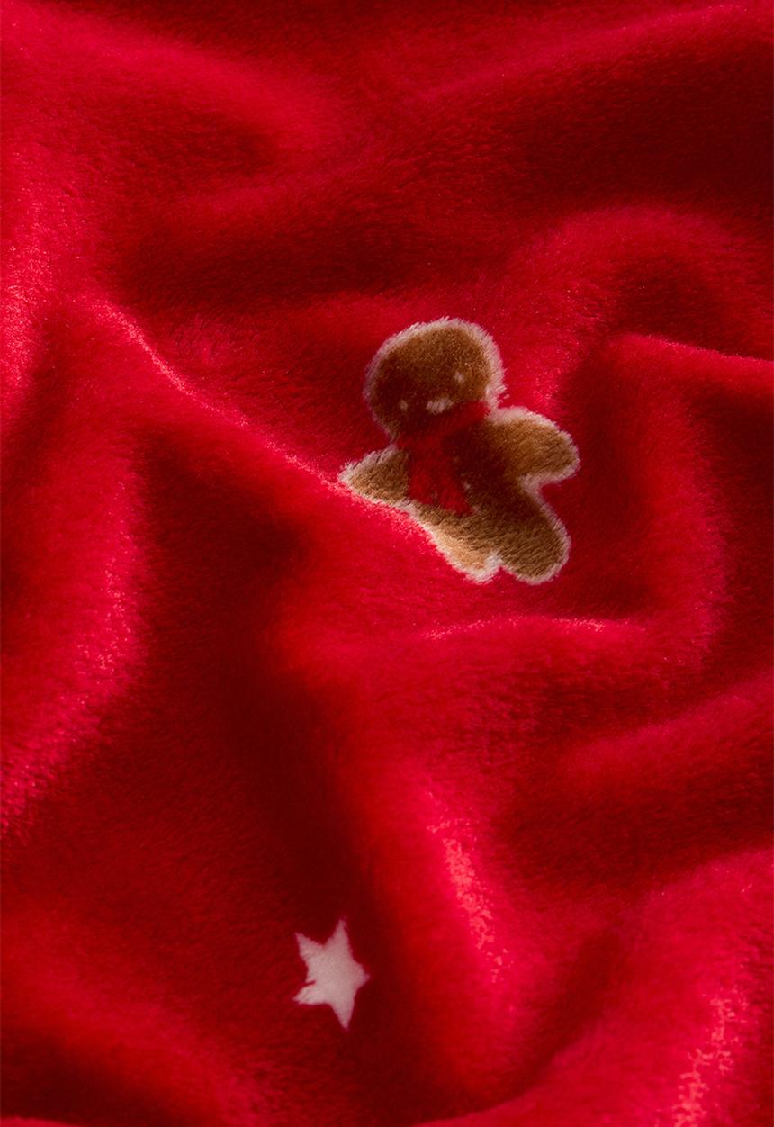 H&M - Patterned fleece blanket - red/christmas