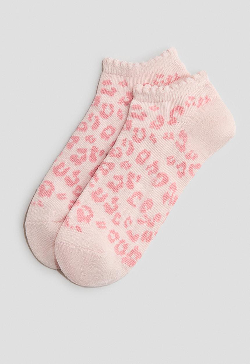 H&M - 7-Pack trainer socks - light pink/leopard print