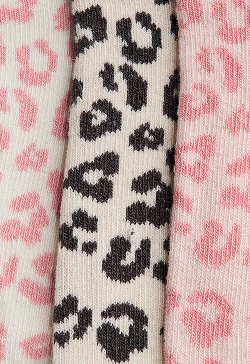 H&M - 7-Pack trainer socks - light pink/leopard print