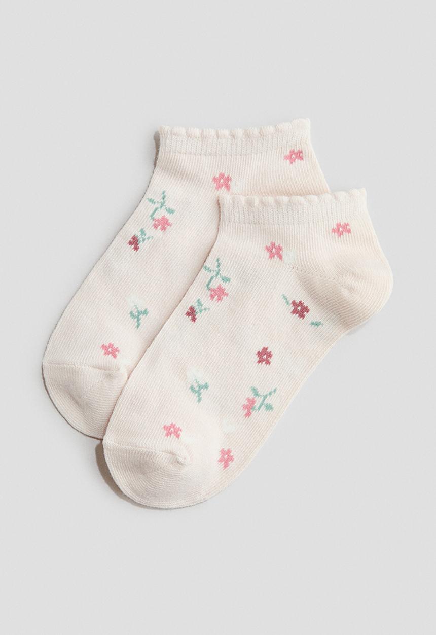 H&M - 7-Pack trainer socks - light pink/floral