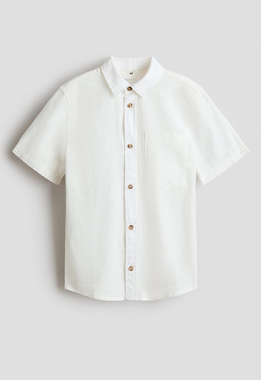 H&M - Linen-blend shirt - white