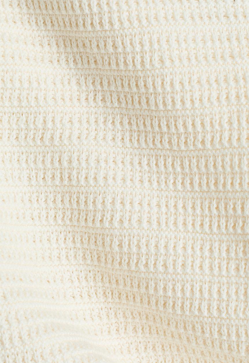 H&M - Textured cotton dress - cream