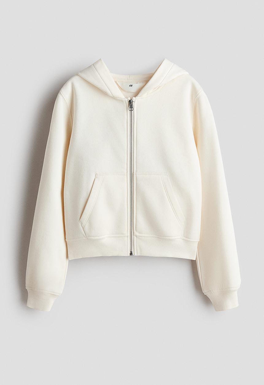 H&M - Zip-through hoodie - cream