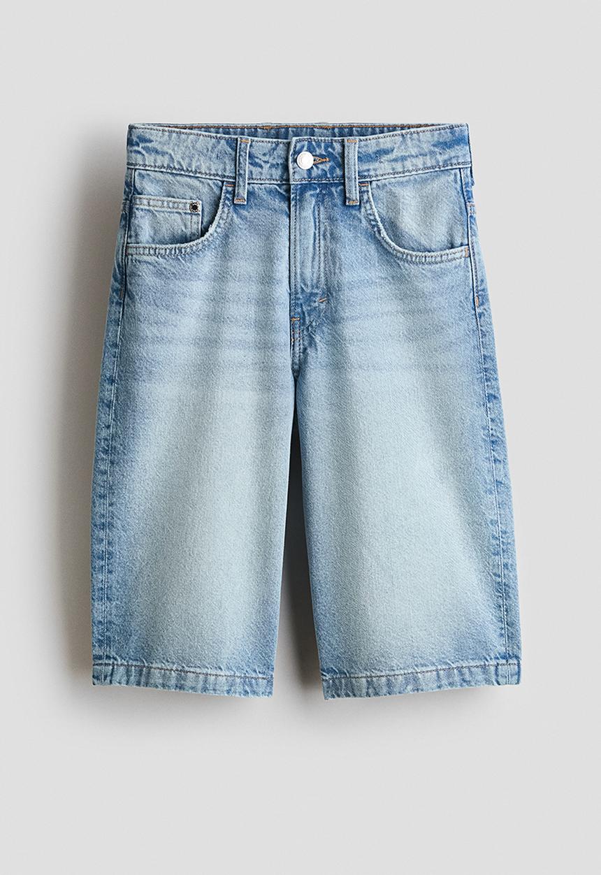 H&M - Baggy fit denim shorts - light denim blue