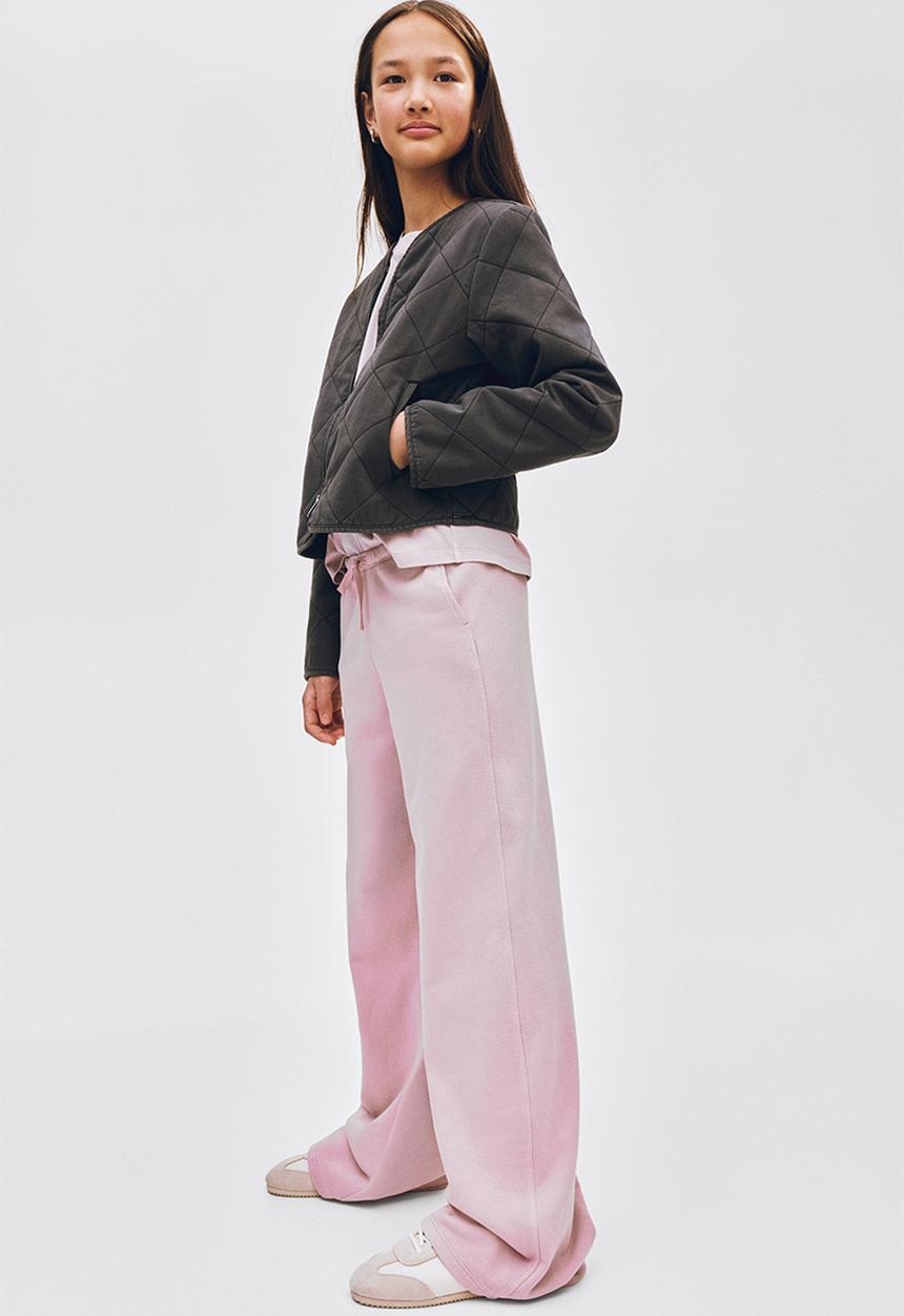 H&M - Wide joggers - light dusty pink