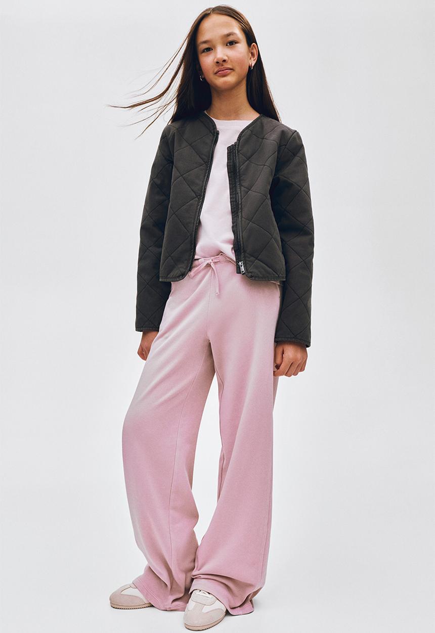 H&M - Wide joggers - light dusty pink