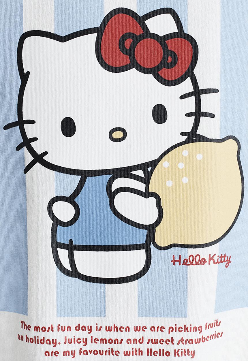 H&M - Printed t-shirt - white/hello kitty