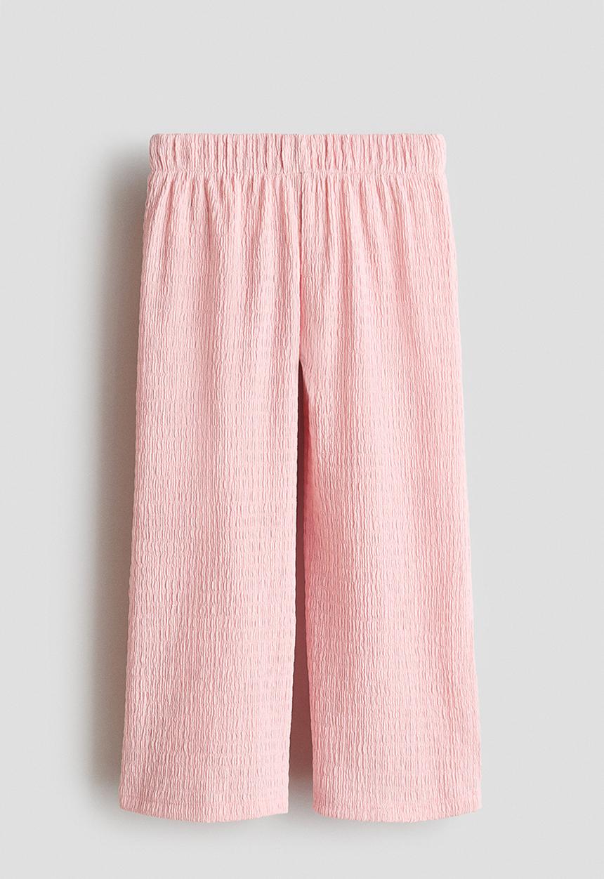 H&M - Wide crinkled trousers - light pink