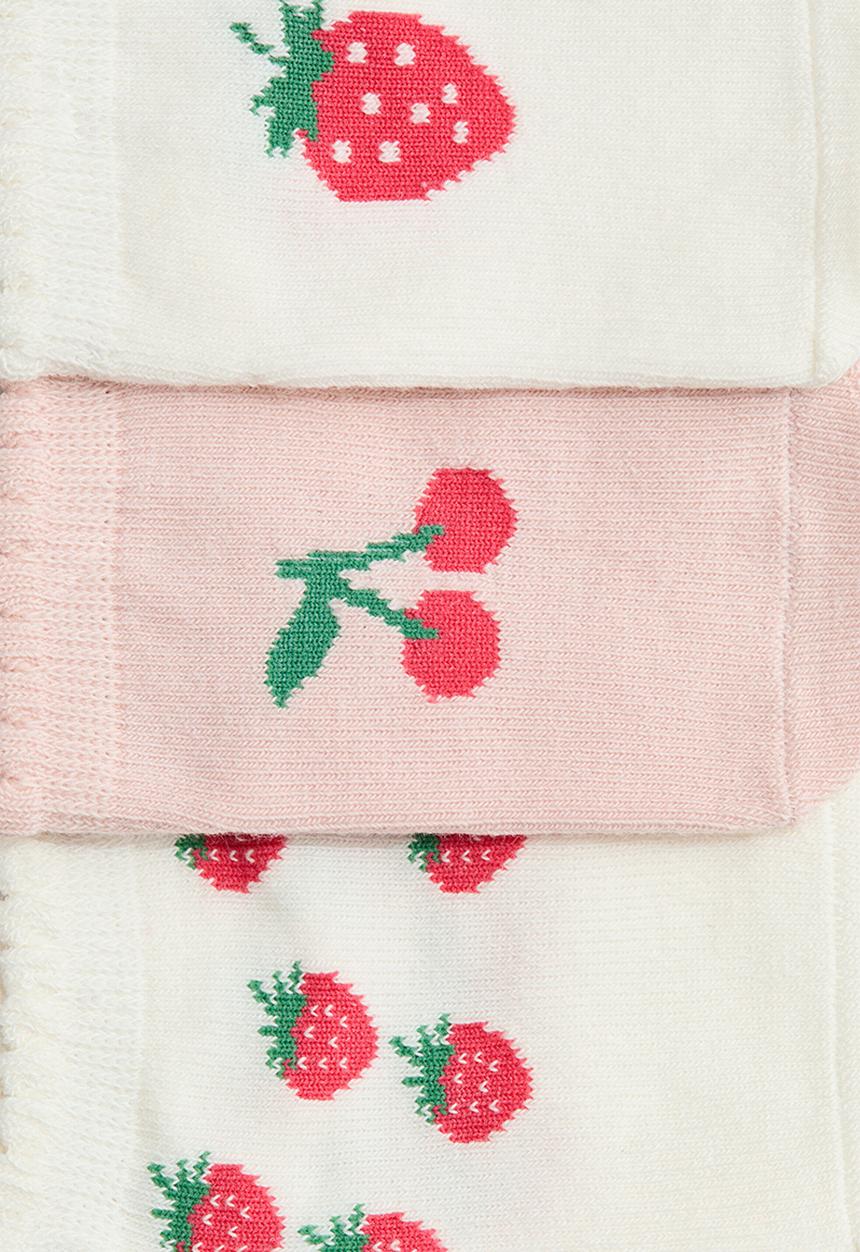 H&M - 4 Pack shaftless socks - light pink/strawberries