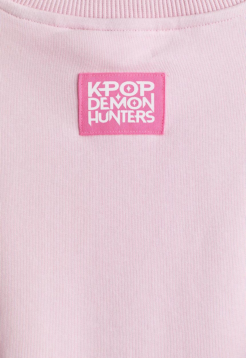 H&M - Motif-detail sweatshirt - light pink/kpop demon hunters