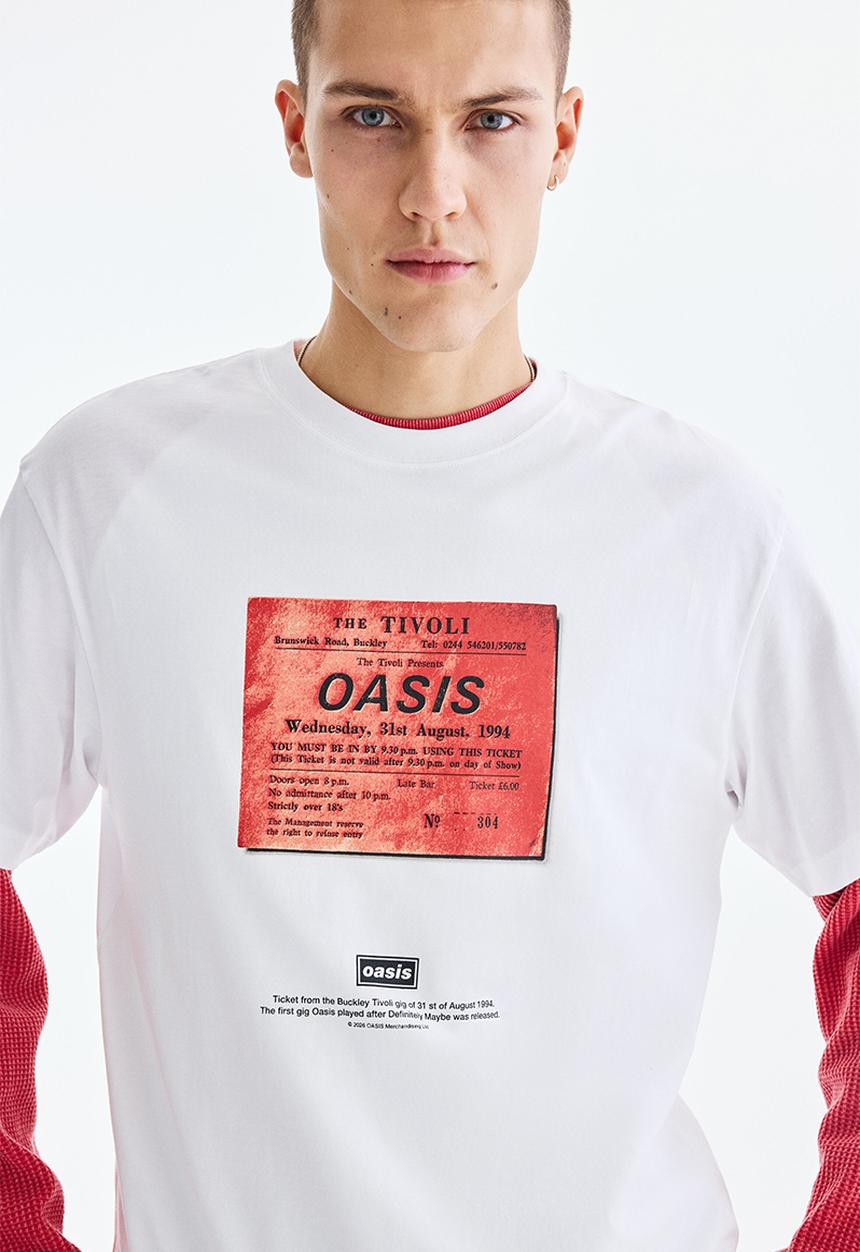 H&M - Loose fit T-shirt - white/oasis