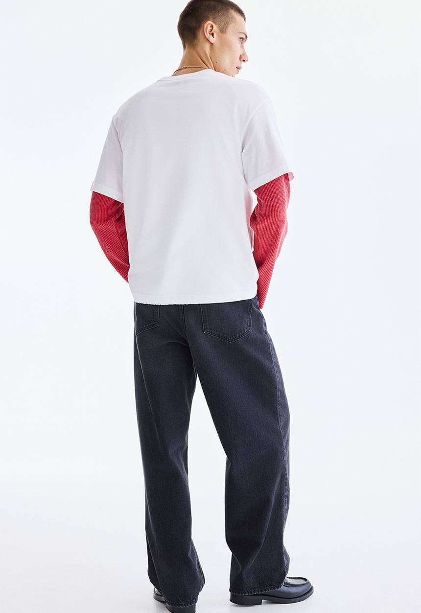 H&M - Loose fit T-shirt - white/oasis