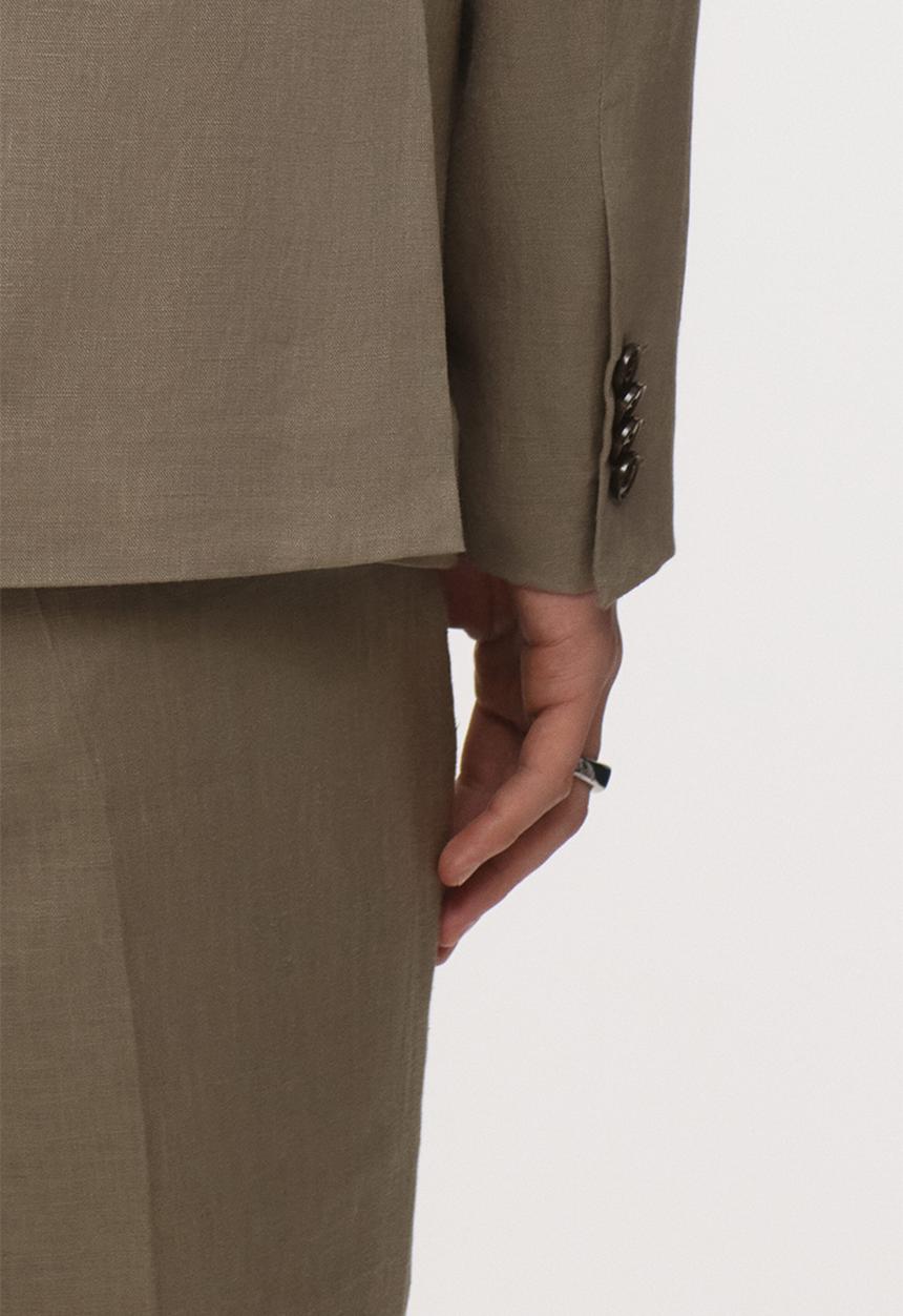 H&M - Slim fit linen jacket - khaki green
