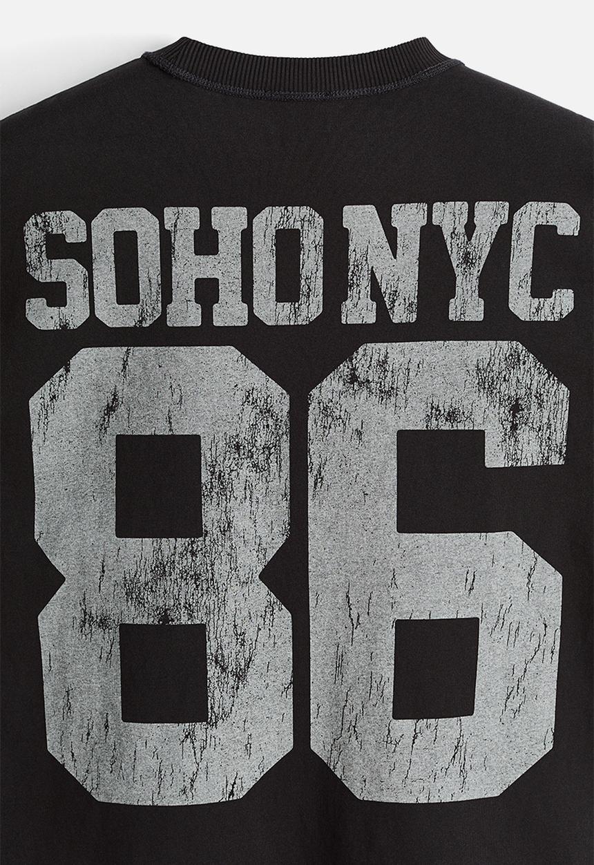 H&M - Loose fit printed T-shirt - black/soho nyc