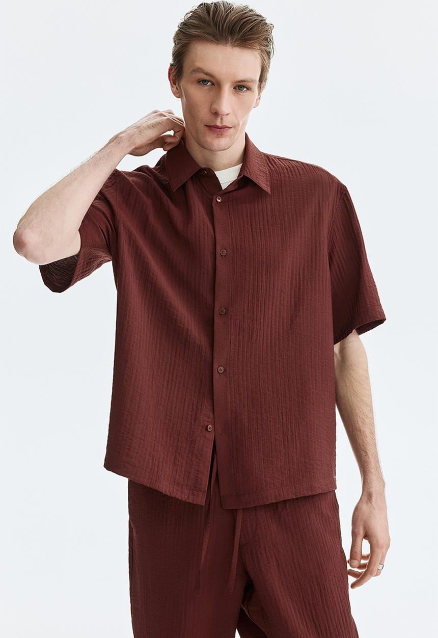 H&M - Relaxed fit shirt - burgundy
