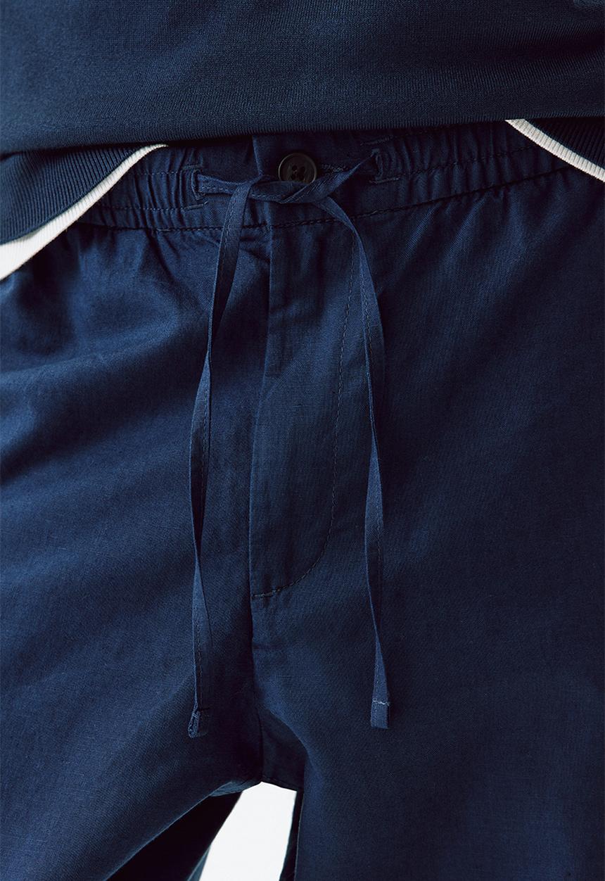 H&M - Regular fit linen-blend trousers - dark blue