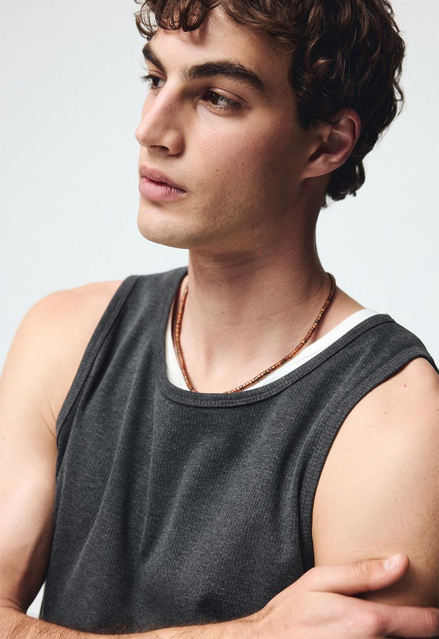 H&M - Slim fit ribbed vest top - dark grey