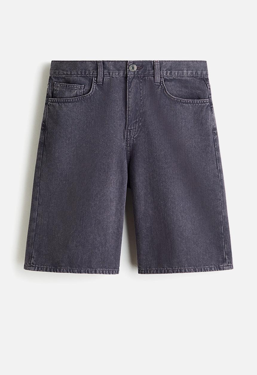 H&M - Relaxed denim shorts - dark lilac
