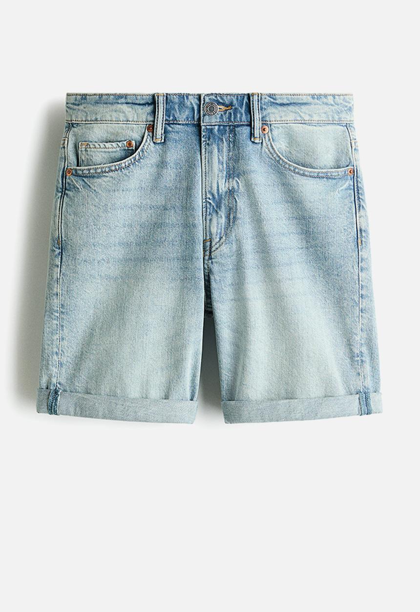 H&M - Slim denim shorts - light denim blue