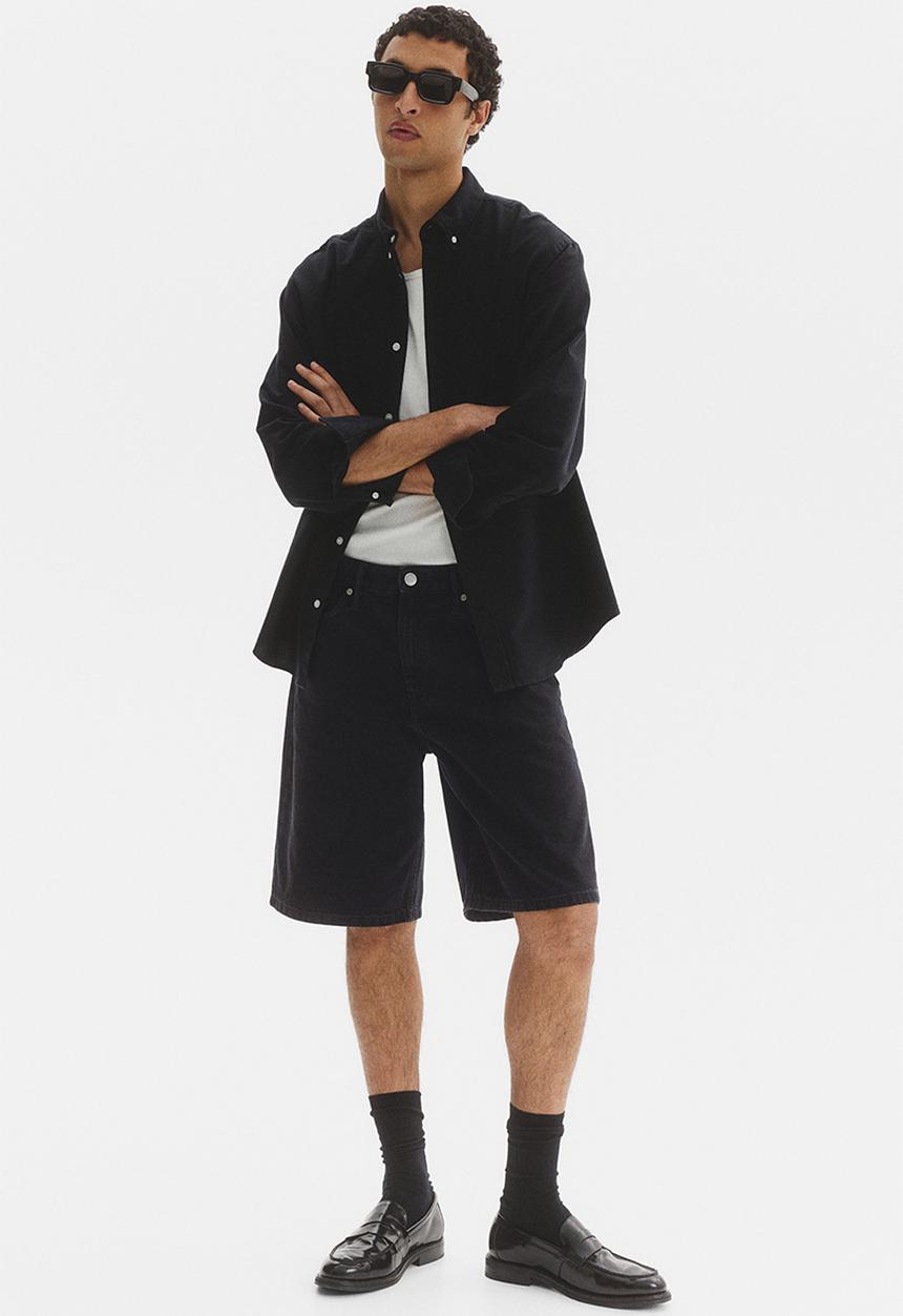 H&M - Relaxed fit denim shorts - denim black