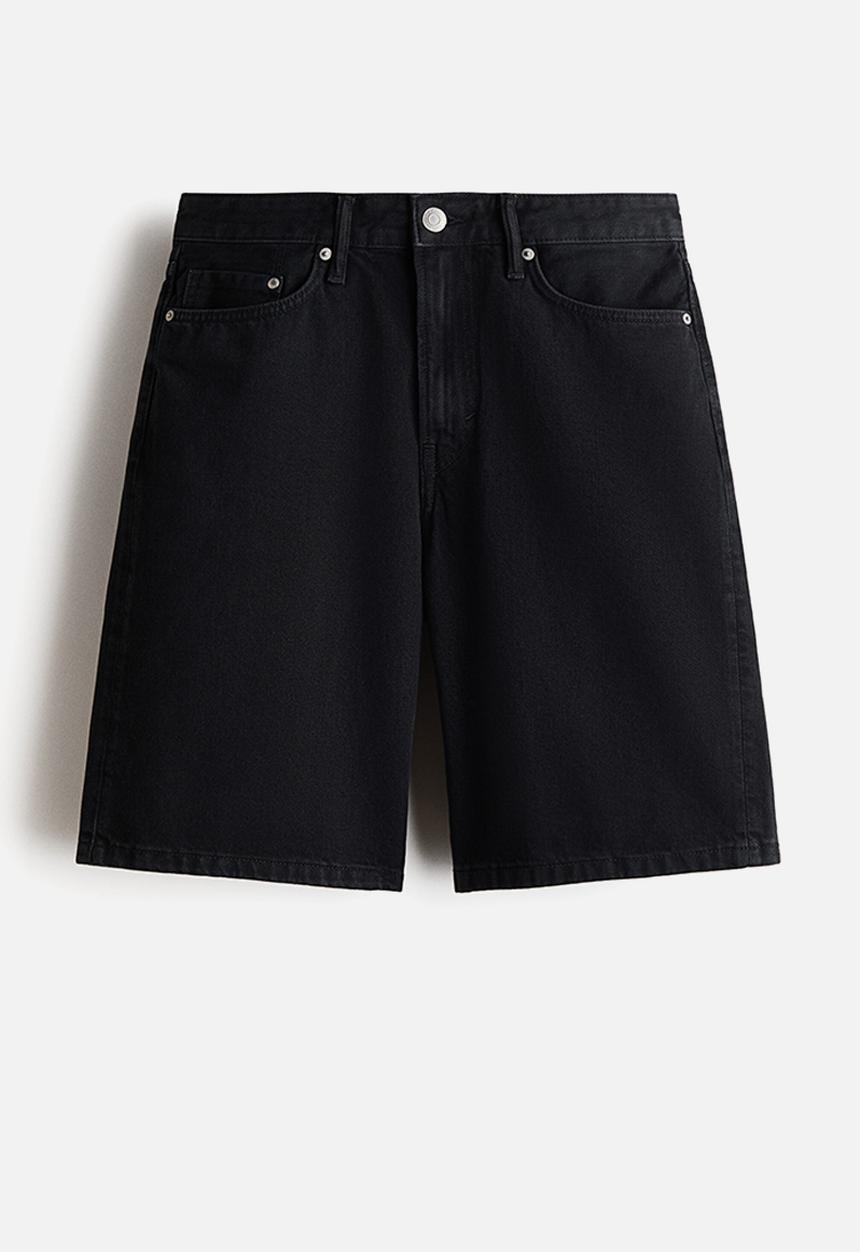 H&M - Relaxed fit denim shorts - denim black