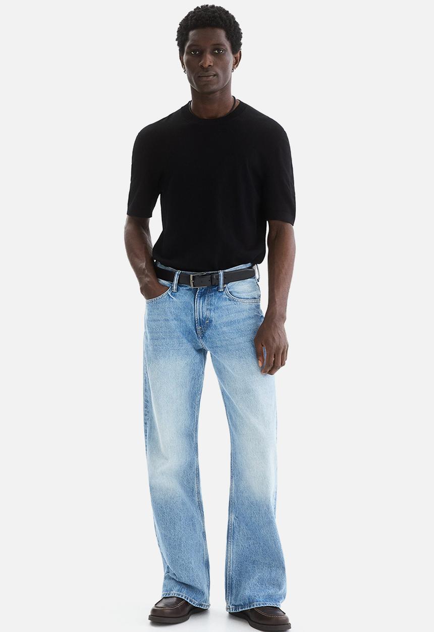 H&M - Slim fit knitted t-shirt - black