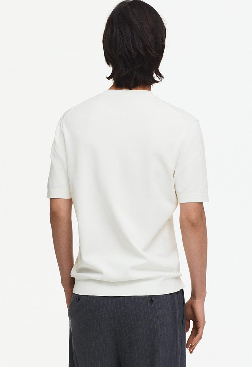 H&M - Slim fit knitted T-shirt - white