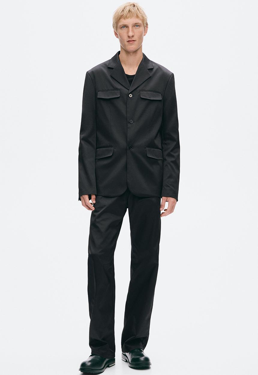 H&M - H&M Atelier:  Slim fit single-breasted twill jacket - black