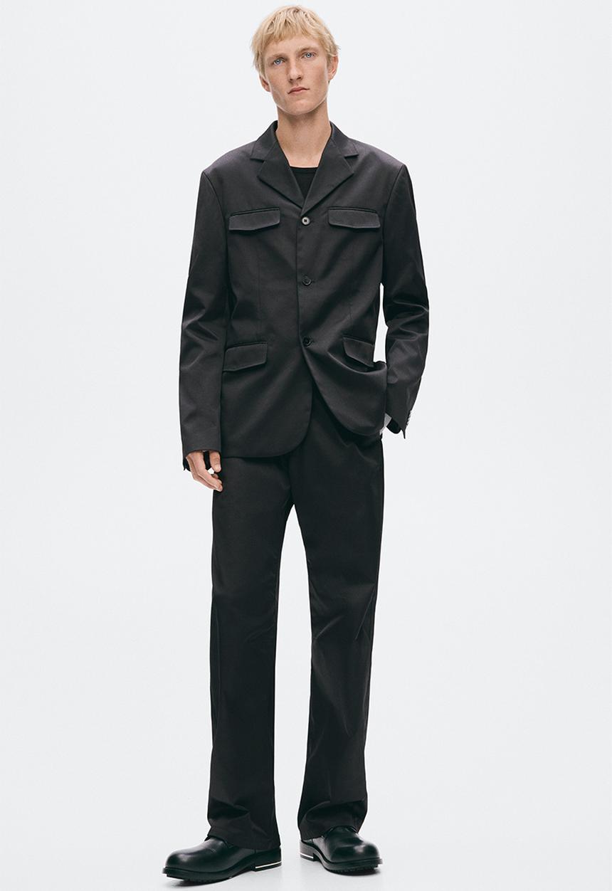 H&M - H&M Atelier:  Slim fit tailored twill trousers - black