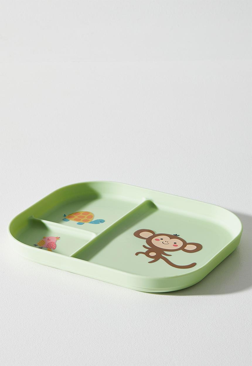 Excellent Houseware - Animals Plate set 2 - Green & Grey