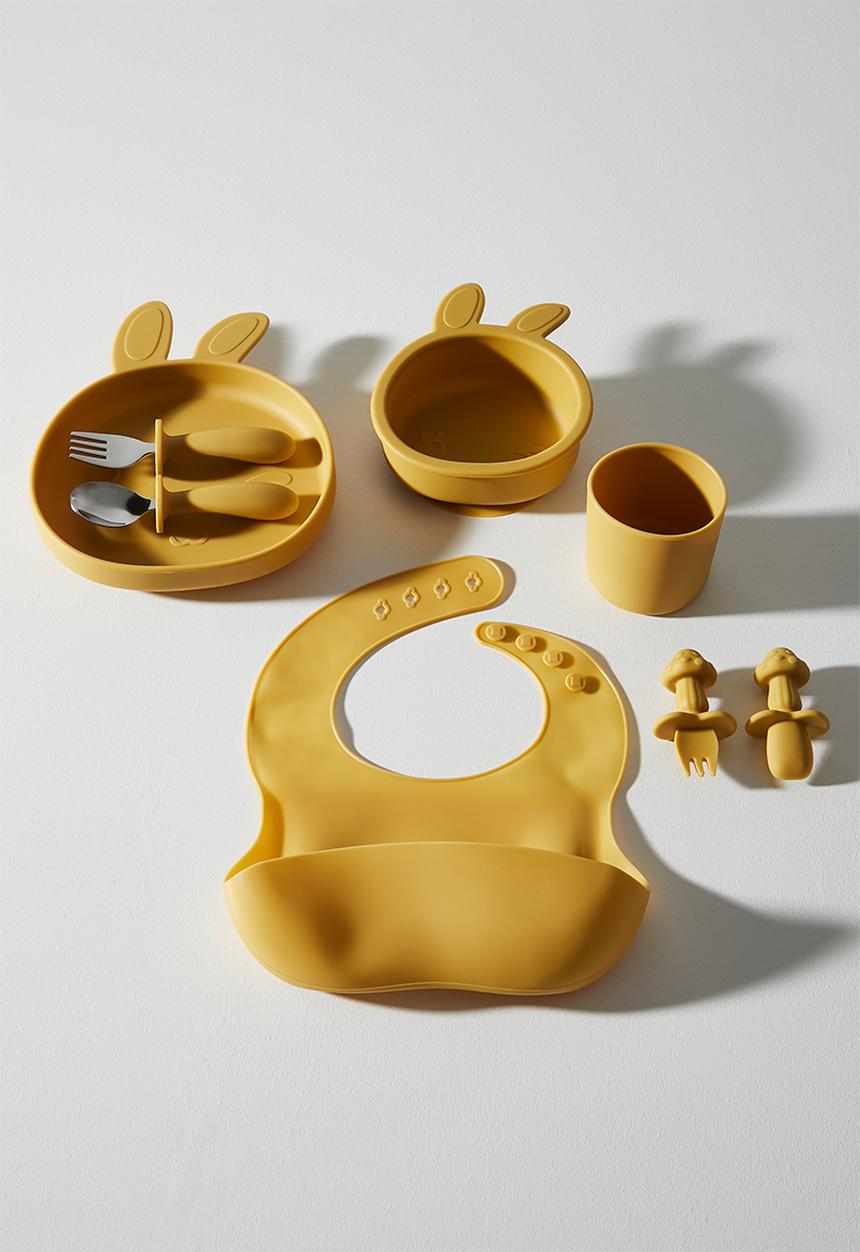 Pop Candy - Bunny silicone meal set - mustard