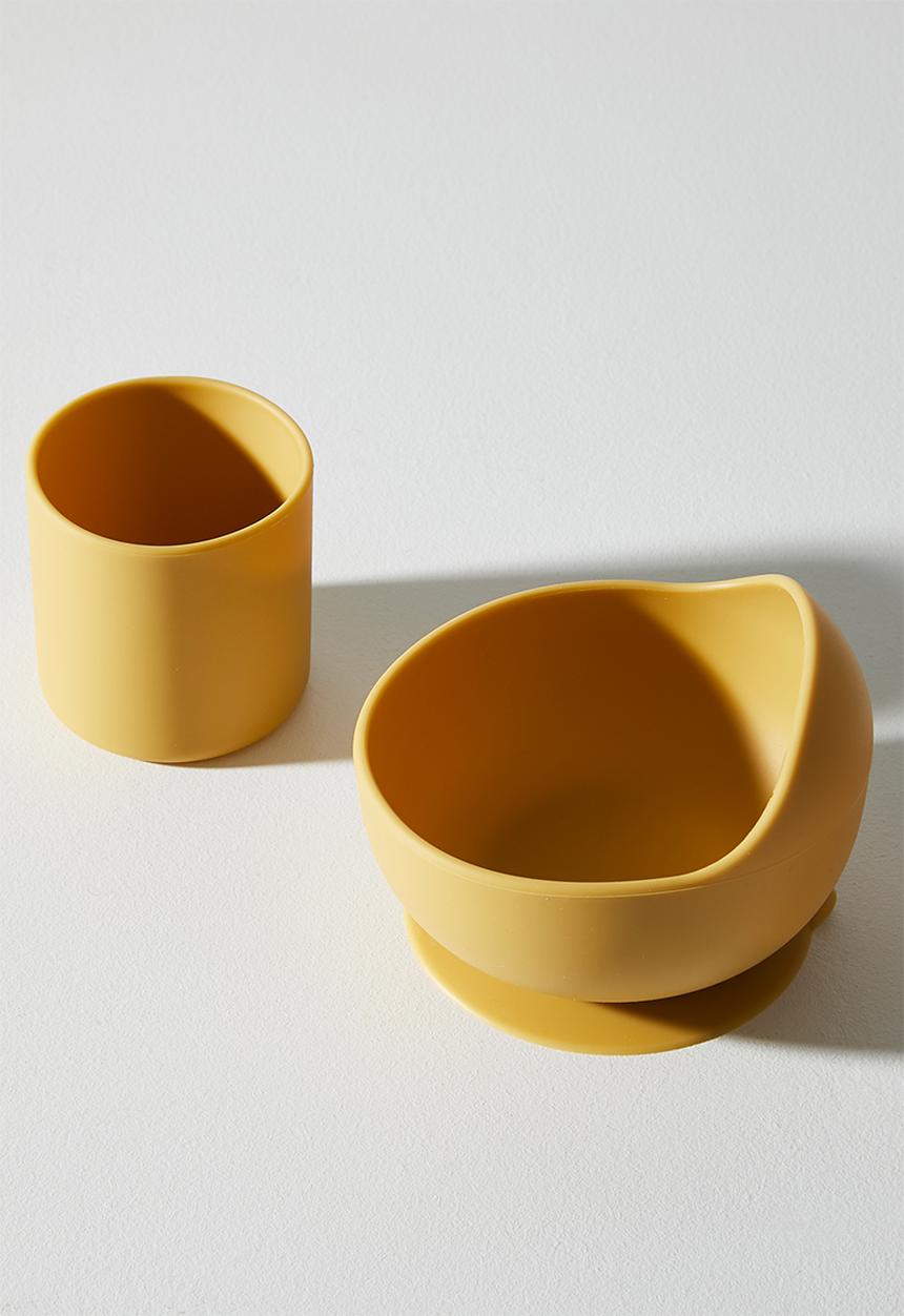Pop Candy - Airplane silicone meal set - mustard
