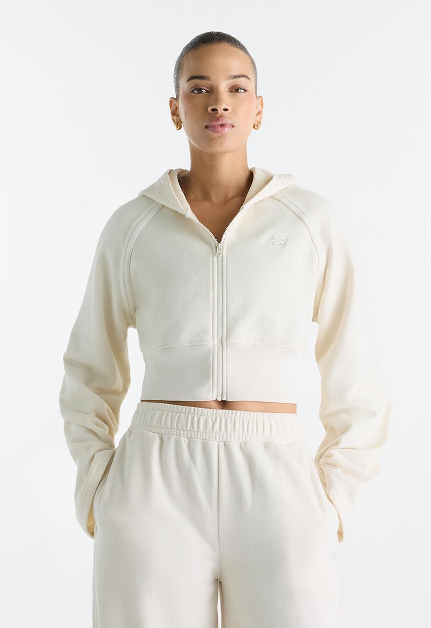 New Balance  - New Balance Brushed Coastal Fleece Full Zip  - Linen
