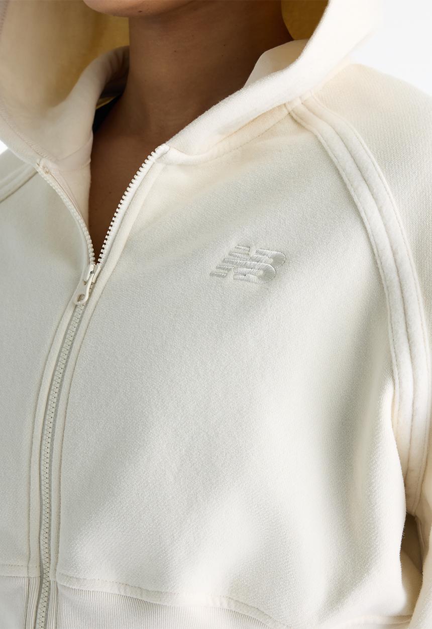 New Balance  - New Balance Brushed Coastal Fleece Full Zip  - Linen