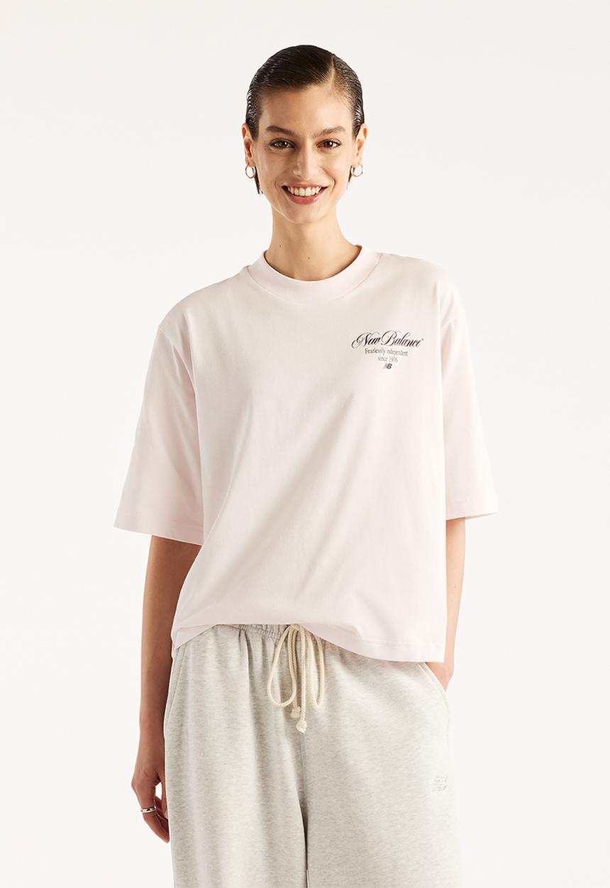 New Balance  - New Balance Pressed Flowers Tee  - Pink Salt