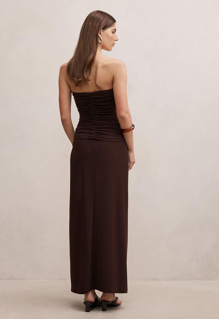 Forever New - Keely strapless jersey maxi dress in bitter chocolate