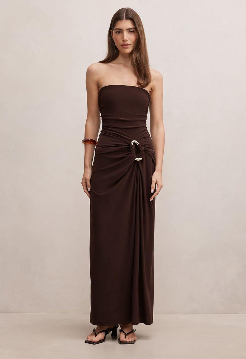 Forever New - Keely strapless jersey maxi dress in bitter chocolate