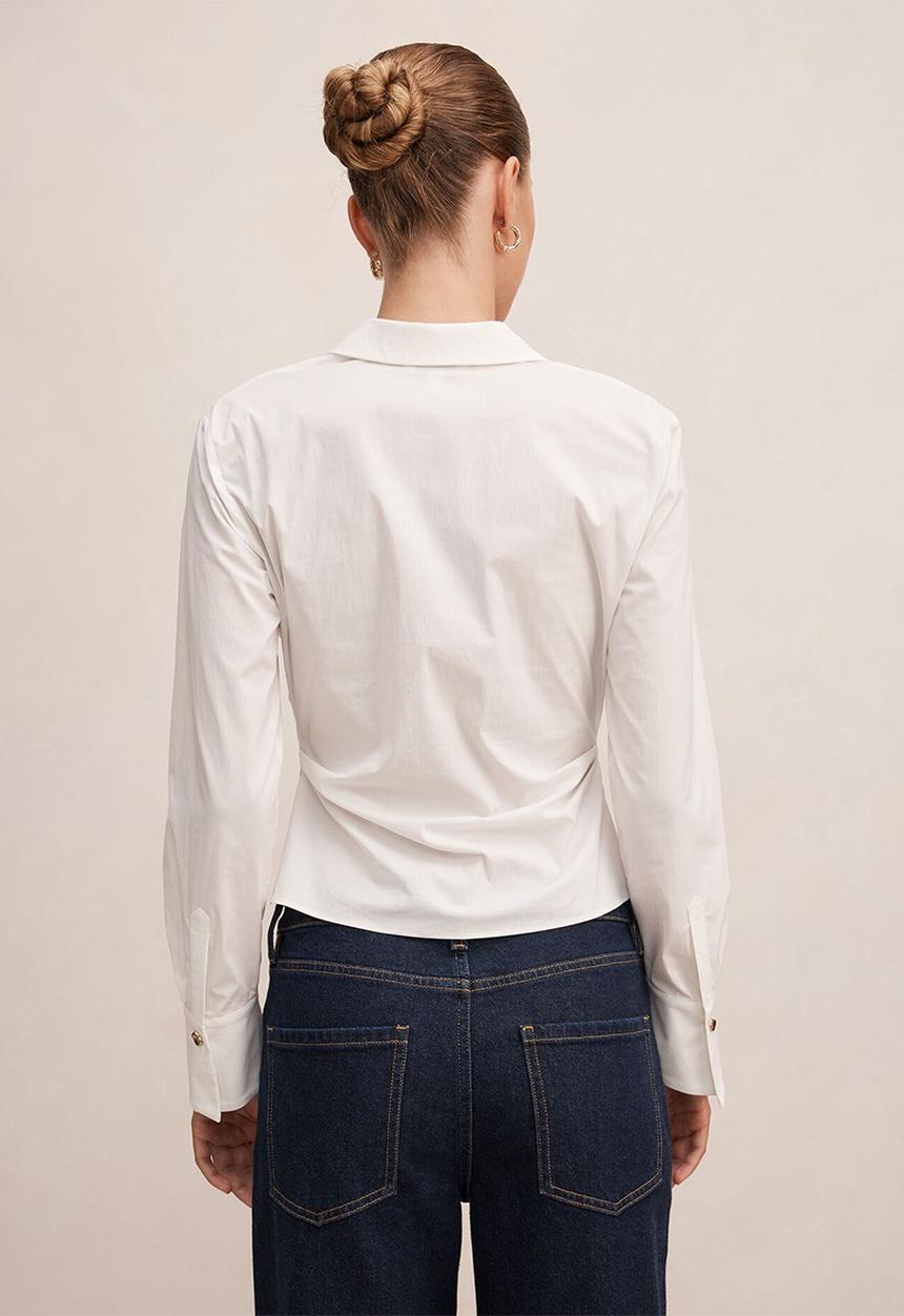 Forever New - Ainsley gathered shirt - porcelain
