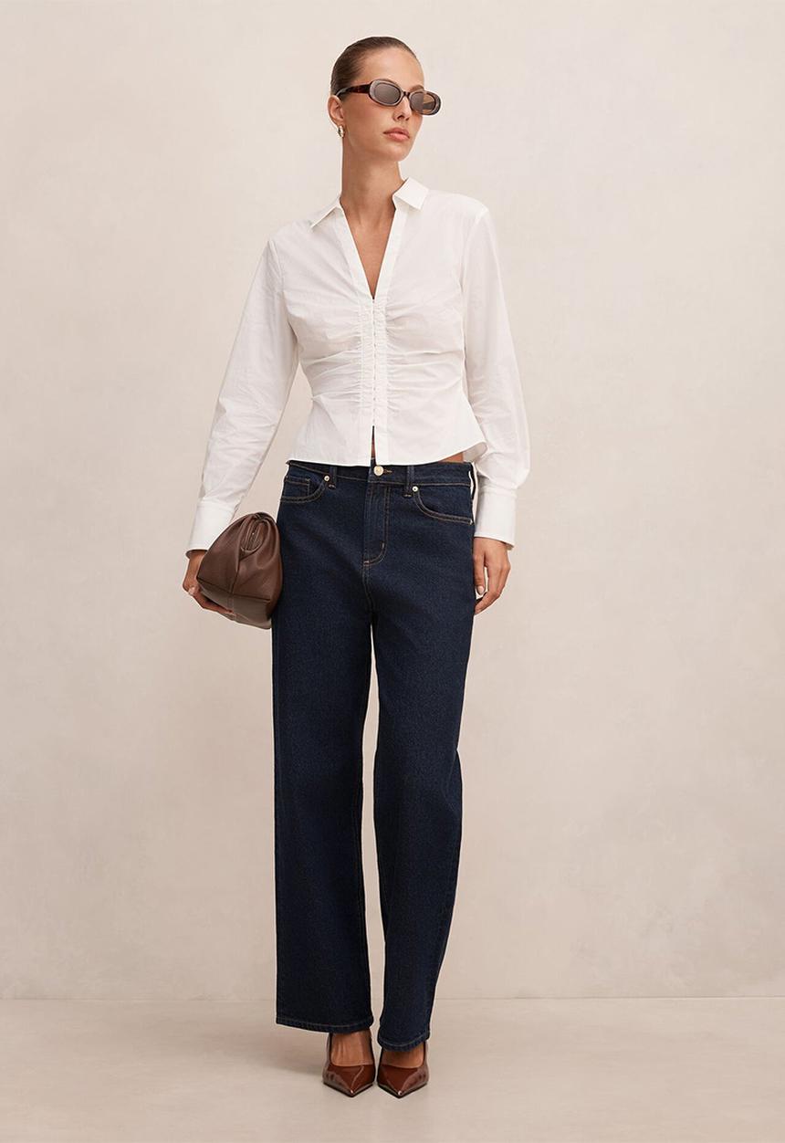 Forever New - Ainsley gathered shirt - porcelain