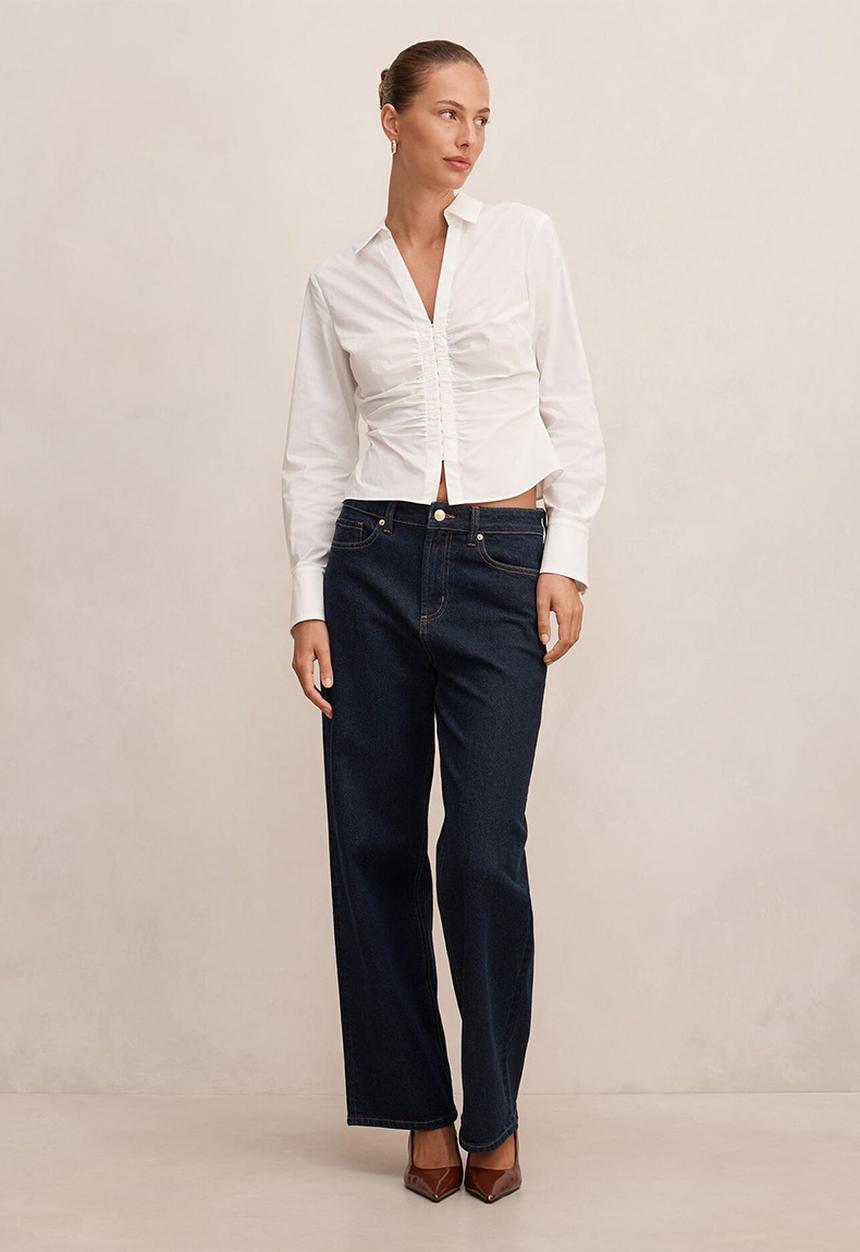 Forever New - Ainsley gathered shirt - porcelain
