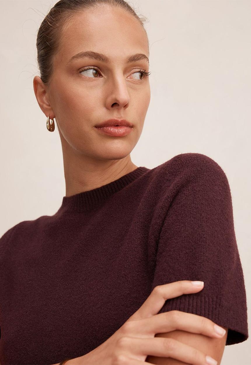 Forever New - Elliotte knitted T-shirt - plum