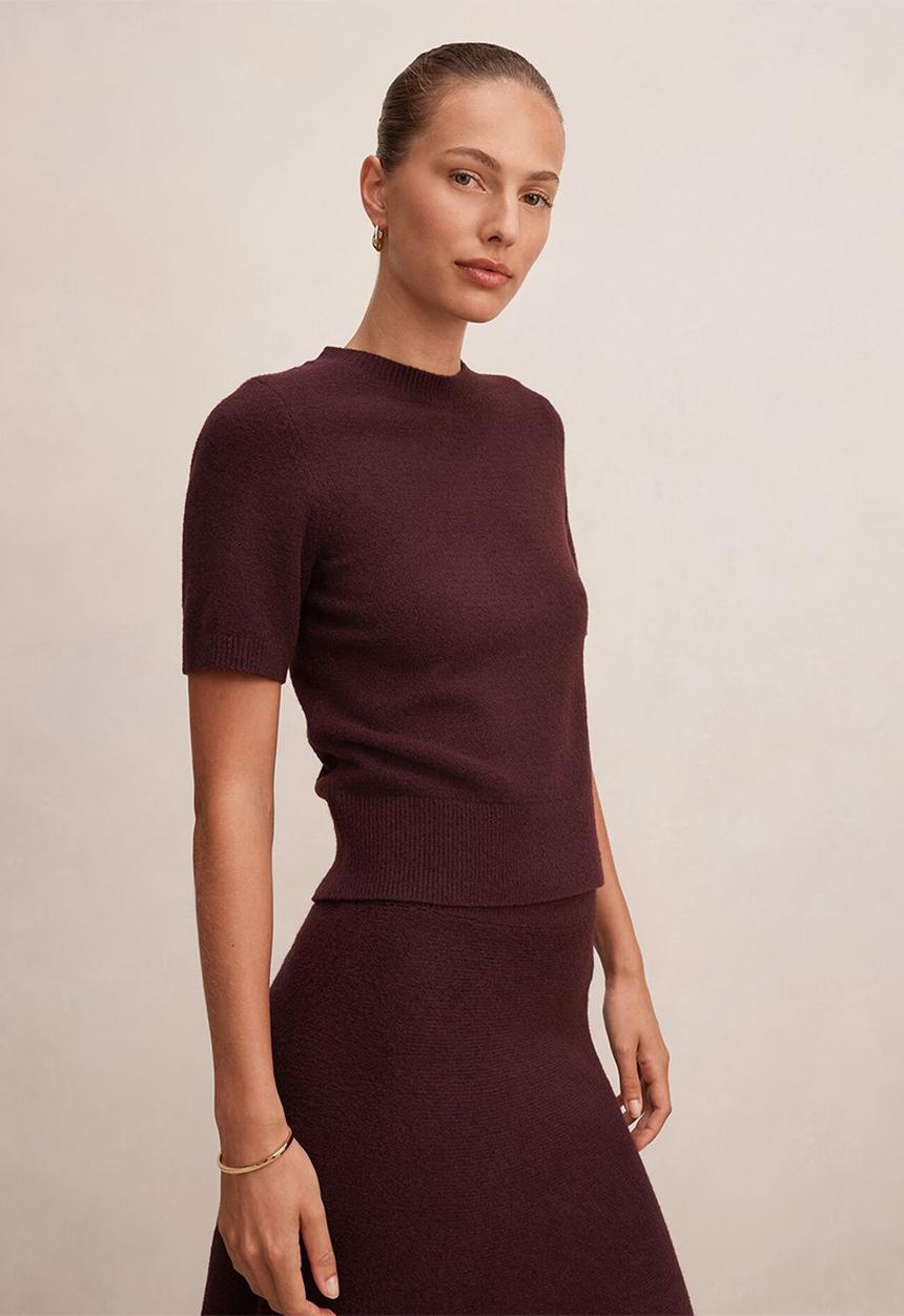 Forever New - Elliotte knitted T-shirt - plum