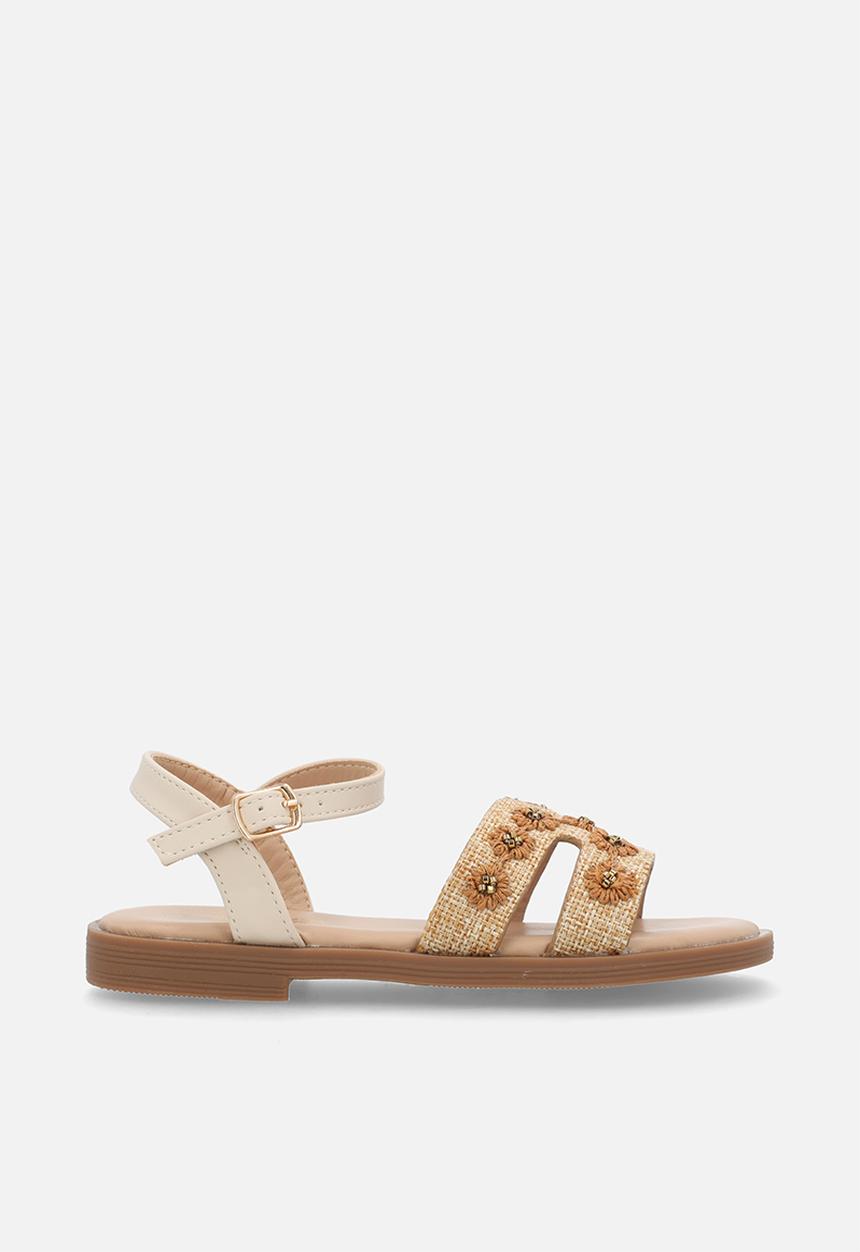 Little Miss Black - Mona 1 Raffia H-cut Sandal - Natural