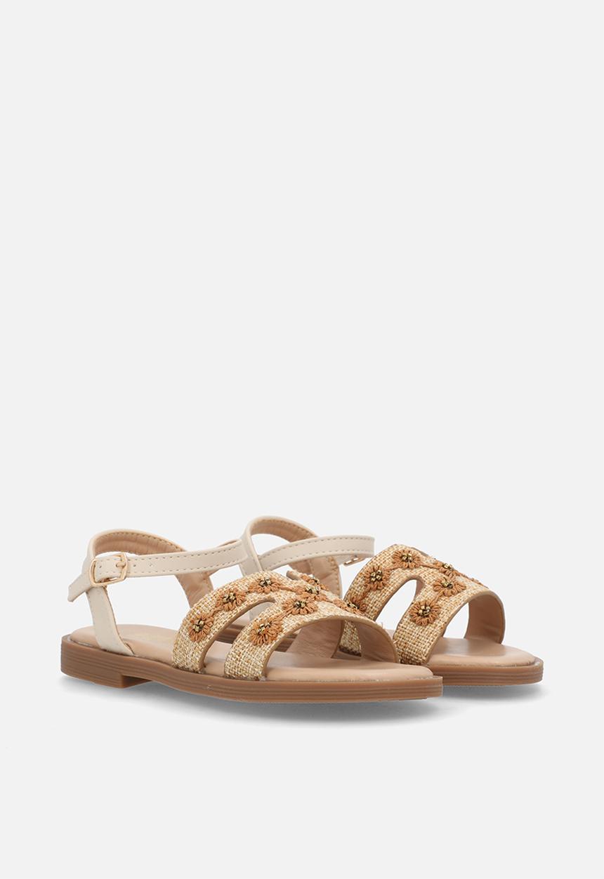 Little Miss Black - Mona 1 Raffia H-cut Sandal - Natural