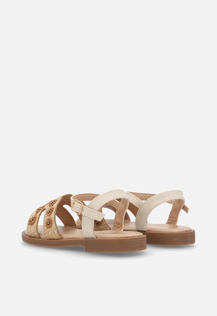 Little Miss Black - Mona 1 Raffia H-cut Sandal - Natural