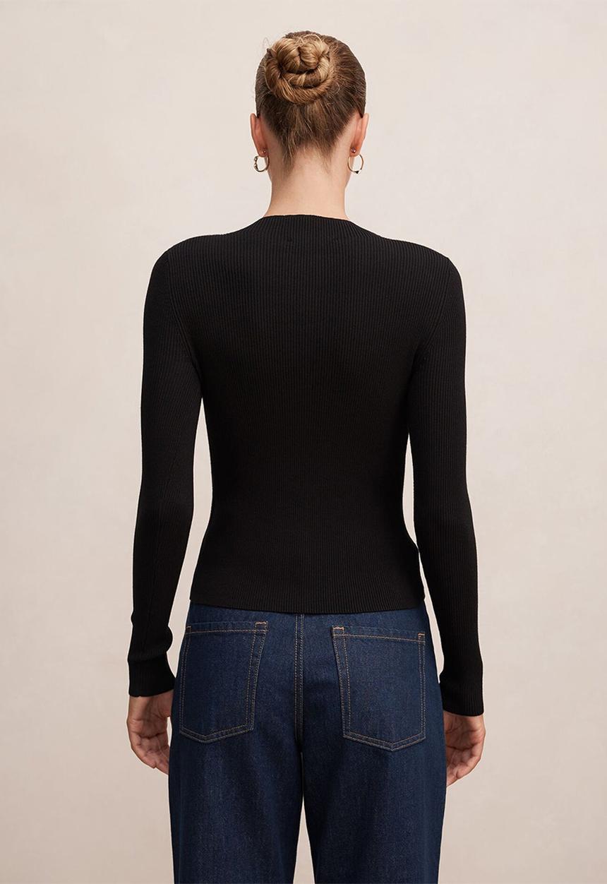 Forever New - Francis button detail top in black