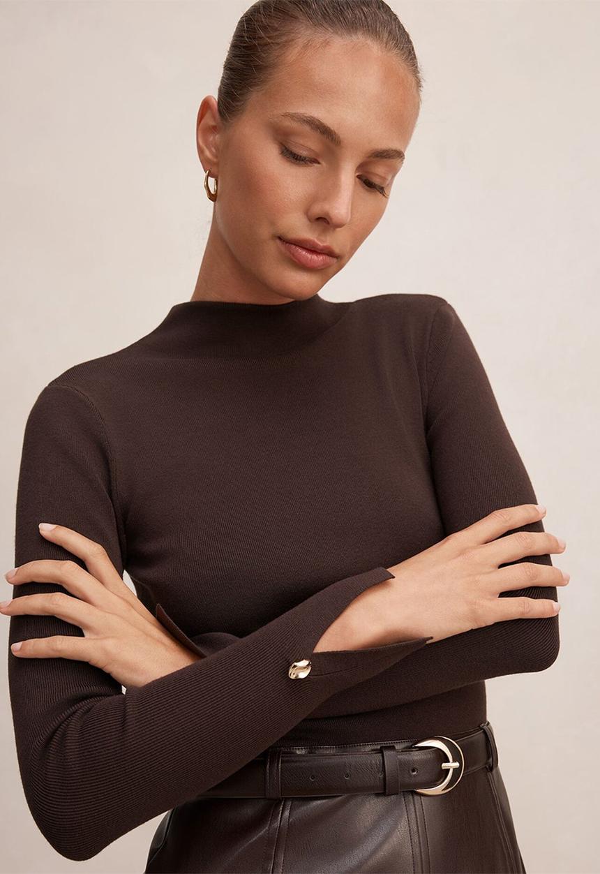 Forever New - Monique pu a-line dress in chocolate